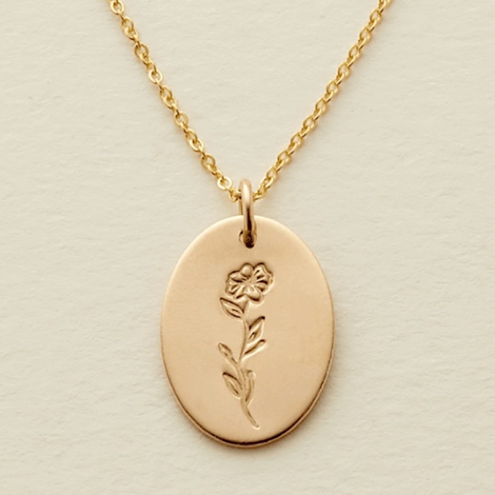 Bohemian Floral Family Minimalist Gold Necklace - Picture 1 of 16